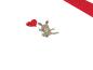 Preview: Stoff Baumwolle Jersey Panel 65 cm x 145 cm Hase Hanna Herzen Ballon Pünktchen Design weiss rot braun Kinderstoff Kleiderstoff