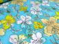 Preview: Fabric cotton jersey Flowers floral pattern turquoise white yellow colorful dress fabric children's fabric