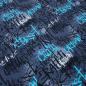 Preview: Fabric cotton jersey graffiti design blue turquoise white black dress fabric children's fabric