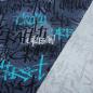 Preview: Fabric cotton jersey graffiti design blue turquoise white black dress fabric children's fabric