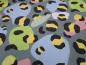 Preview: Fabric Softshell Funky Leo Design gray multicolor colorful water repellent jacket fabric coat fabric outdoor fabric