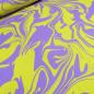 Preview: Fabric cotton jersey abstract marbling design lilac neon yellow dress fabric kids fabric