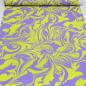 Preview: Fabric cotton jersey abstract marbling design lilac neon yellow dress fabric kids fabric