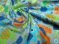 Preview: Fabric jersey cotton elephants flowers hearts design gray colorful children's fabric dress fabric