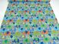 Preview: Fabric jersey cotton elephants flowers hearts design gray colorful children's fabric dress fabric