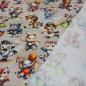 Preview: Stoff Baumwolle Jersey Tiere Hase Katze Zebra Bär Elefant Design beige multicolor bunt Kleiderstoff Kinderstoff
