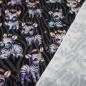 Preview: Fabric cotton French Terry sweatshirt fabric Cute zebras design black gray white rainbow colorful dress fabric children's fabric