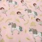 Preview: Stoff Baumwolle Jersey pretty Ballerina Einhorn Herzberührt rosa weiß bunt Kinderstoff Kleiderstoff