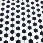 Preview: Stoff Baumwolle Jersey Fußball Soccer Design schwarz weiss Kleiderstoff Kinderstoff