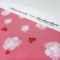 Preview: Fabric cotton jersey "Happy be pink" clouds hearts pink pink red white children's fabric dress fabric by the meter