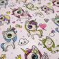 Preview: Stoff Baumwolle Jersey "lovely unicorn" Einhörner Regenbogen Herzen rosa bunt Kinderstoff Kleiderstoff Meterware