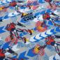 Preview: Stoff Baumwolle Jersey Power Rob Roboter Superhelden grau blau rot gelb bunt Kinderstoff Kleiderstoff