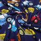 Preview: Stoff Baumwolle Jersey Farmer Trecker Traktor Design dunkelblau bunt Kinderstoff Kleiderstoff