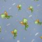 Preview: Fabric cotton jersey Little Dragon dragon design blue green brown colorful children's fabric dress fabric