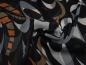 Preview: Stoff Chiffon Blusenstoff retro vintage Design schwarz grau terracotta braun Kleiderstoff