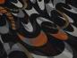 Preview: Stoff Chiffon Blusenstoff retro vintage Design schwarz grau terracotta braun Kleiderstoff