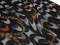 Preview: Stoff Chiffon Blusenstoff retro vintage Design schwarz grau terracotta braun Kleiderstoff