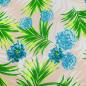 Preview: Fabric chiffon crepe blouse fabric dress fabric with flowers palm leaves design green neon green blue old pink cream