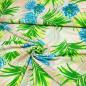 Preview: Fabric chiffon crepe blouse fabric dress fabric with flowers palm leaves design green neon green blue old pink cream