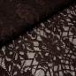 Preview: Stoff Bi-Stretch Spitze Spitzenstoff mit Blumenmuster braun Kleiderstoff