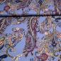 Preview: Fabric viscose jersey with paisley design jeans blue colorful printed dress fabric children's fabric