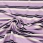 Preview: Fabric viscose jersey lilac wool white navy blue horizontal striped dress fabric children's fabric
