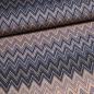 Preview: Stoff Strickstoff Jacquard Zick Zack Lurex jeansblau altrosa grau gold Kleiderstoff