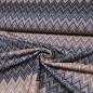 Preview: Stoff Strickstoff Jacquard Zick Zack Lurex jeansblau altrosa grau gold Kleiderstoff