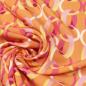 Preview: Fabric viscose blouse fabric curls rings design orange pink pink yellow white dress fabric