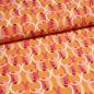 Preview: Fabric viscose blouse fabric curls rings design orange pink pink yellow white dress fabric