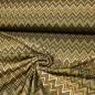 Preview: Fabric knitted fabric jacquard zig zag lurex khaki mustard black wool white gold dress fabric