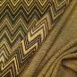 Preview: Fabric knitted fabric jacquard zig zag lurex khaki mustard black wool white gold dress fabric