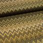 Preview: Fabric knitted fabric jacquard zig zag lurex khaki mustard black wool white gold dress fabric