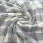 Preview: Heavy coat fabric with Glencheck design in gray, off-white, and lilac coat fleece wool fabric dress fabric