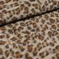 Preview: Stoff Musterwalk Walkloden Kochwolle mit Leo Panther Animal-Print Design beige braun lehm Mantelstoff Kleiderstoff
