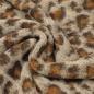 Preview: Stoff Musterwalk Walkloden Kochwolle mit Leo Panther Animal-Print Design beige braun lehm Mantelstoff Kleiderstoff