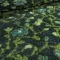 Preview: Fabric italian patterned walkloden boiled wool relief flowers tendrils anthracite green petrol coat fabric dress fabric