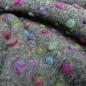Preview: Fabric Ital. pattern walk boiled wool Walkloden relief dots dots gray multicolor melange dress fabric coat fabric