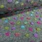 Preview: Fabric Ital. pattern walk boiled wool Walkloden relief dots dots gray multicolor melange dress fabric coat fabric