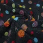Preview: Stoff Premium Musterwalk Kochwolle Boppel Jacquard Anthrazit Bunt Multicolor Kleiderstoff Mantelstoff