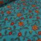 Preview: Fabric Ital. pattern walk cooking wool walkloden relief flowers petrol gray red yellow coat fabric dress fabric