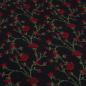 Preview: Fabric Italian patterned boiled wool boiled loden with relief floral tendrils black red green coat fabric jacket fabric