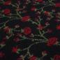 Preview: Fabric Italian patterned boiled wool boiled loden with relief floral tendrils black red green coat fabric jacket fabric