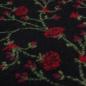 Preview: Fabric Italian patterned boiled wool boiled loden with relief floral tendrils black red green coat fabric jacket fabric