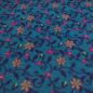 Preview: Stoff Ital. Musterwalk Walkloden Kochwolle Relief Blumen blau lila fuchsia grün Kleiderstoff Mantelstoff
