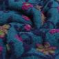 Preview: Stoff Ital. Musterwalk Walkloden Kochwolle Relief Blumen blau lila fuchsia grün Kleiderstoff Mantelstoff