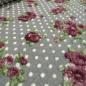 Preview: Stoff Ital. Musterwalk Walkloden Kochwolle mit Relief Blumen Punkte grau bordeaux grün wollweiß Kleiderstoff Mantelstoff