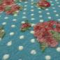 Preview: Stoff Ital. Musterwalk Walkloden Kochwolle mit Relief Blumen Punkte Design blau-türkis rot grün wollweiß Kleiderstoff Manteltstoff​