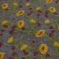 Preview: Fabric Ital. pattern walk boiled wool walkloden relief floral pattern gray yellow green berry coat fabric dress fabric