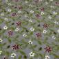 Preview: Fabric Italian pattern walk boiled wool Walkloden relief flowers tendrils gray melange green red wool white dress fabric coat fabric